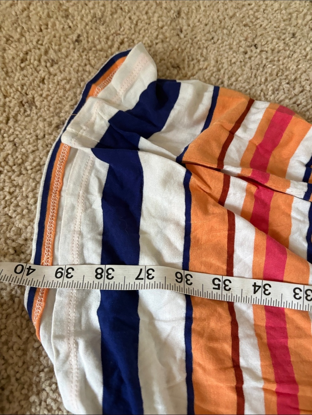 Merona Striped V‑Neck Midi Dress in White, Orange, Navy & Pink - Picture 5 of 5